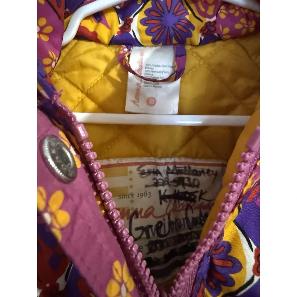 Hanna Anderson Floral Paisley Pink Winter Jacket Toddler Girls Size 90‎ 3T